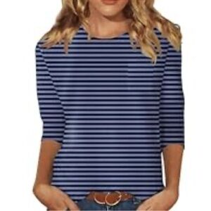 Banana Republic Women’s Striped 3/4 Sleeve Top